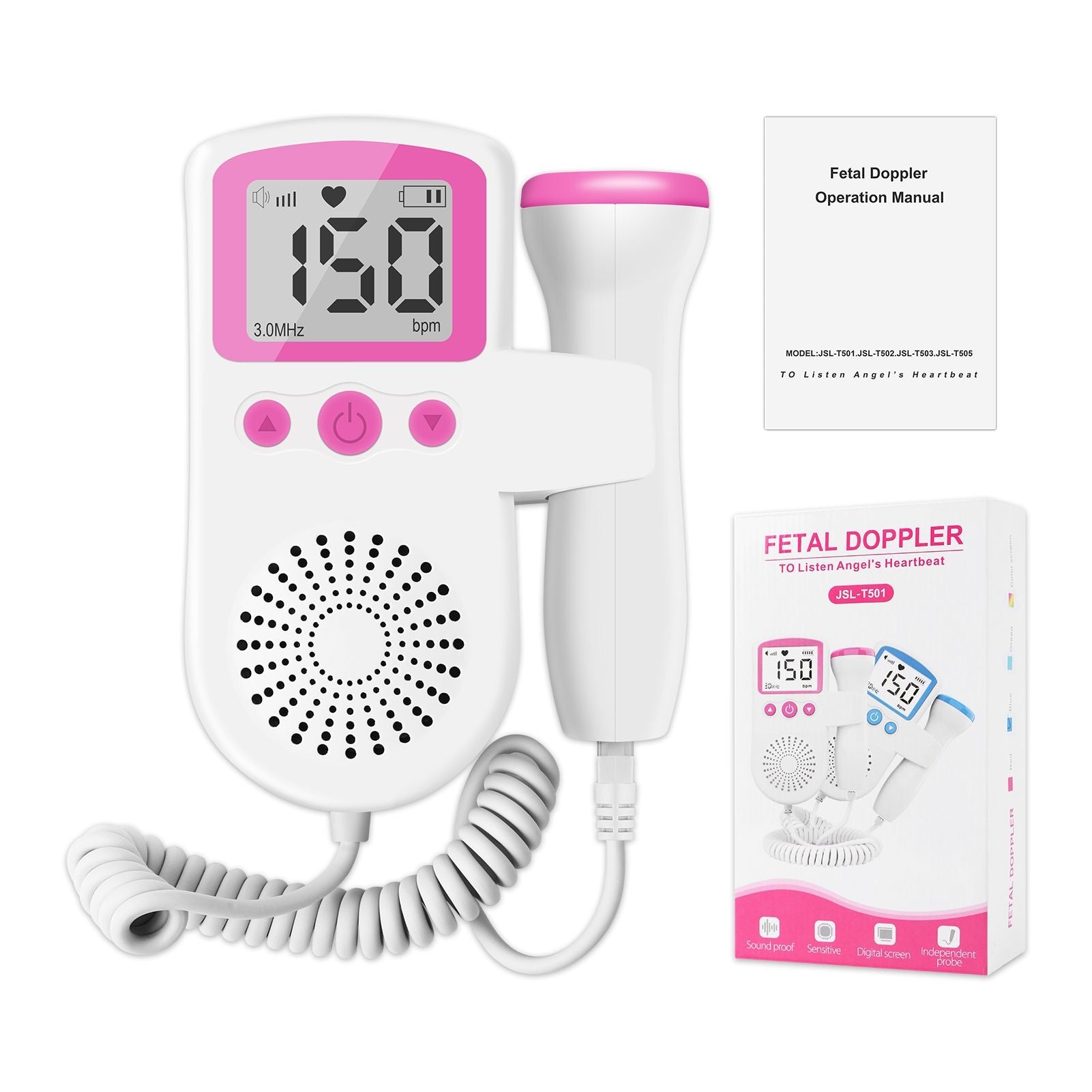 Doppler fetal digital para gravidez - detector ultrassônico de frequência cardí