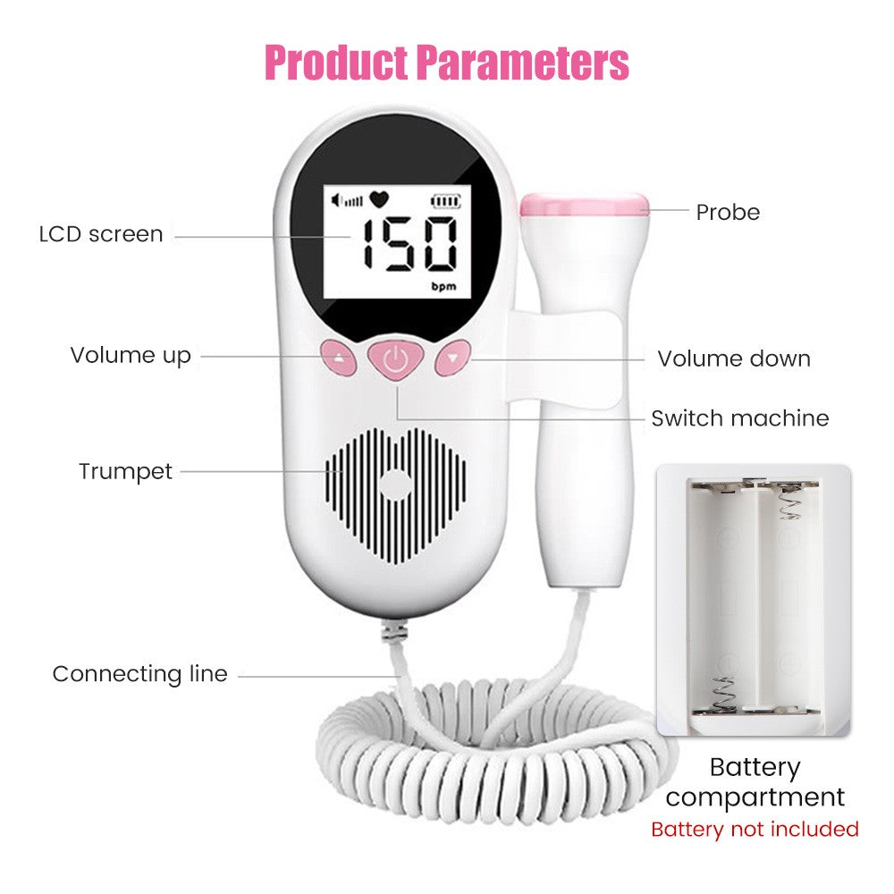 Doppler fetal digital para gravidez - detector ultrassônico de frequência cardí