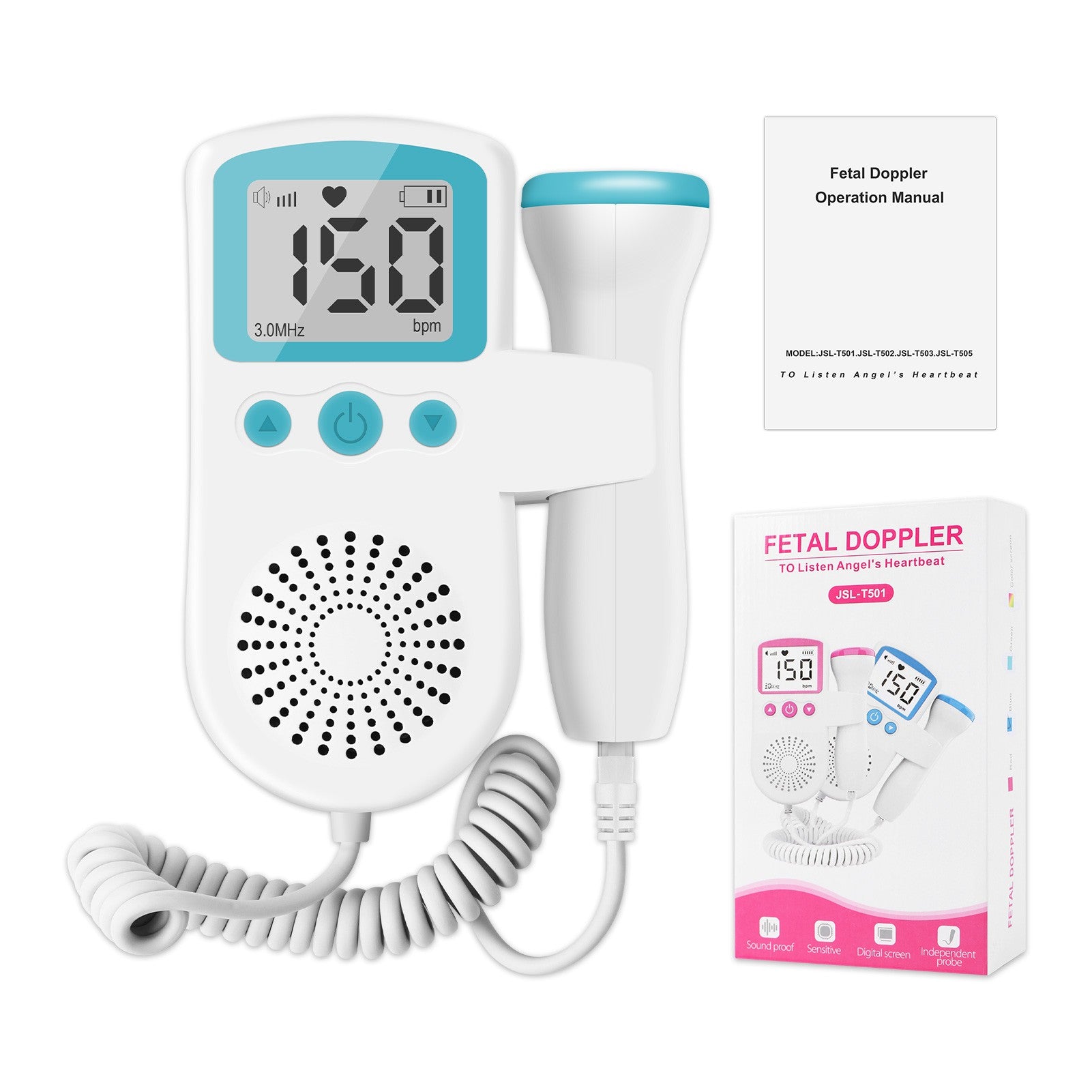 Doppler fetal digital para gravidez - detector ultrassônico de frequência cardí