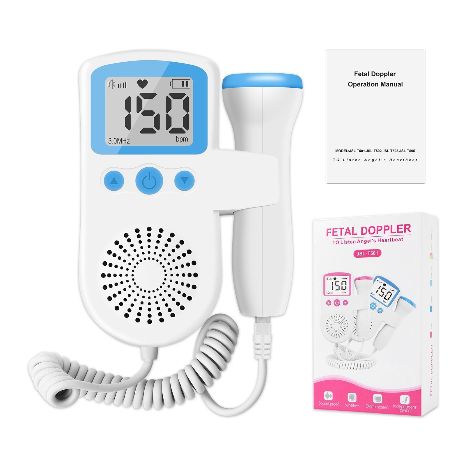 Doppler fetal digital para gravidez - detector ultrassônico de frequência cardí