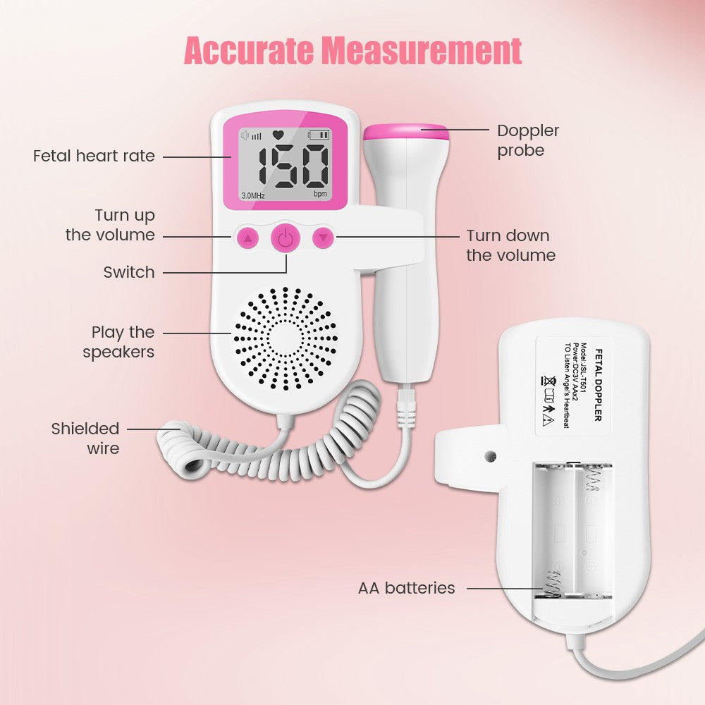 Doppler fetal digital para gravidez - detector ultrassônico de frequência cardí