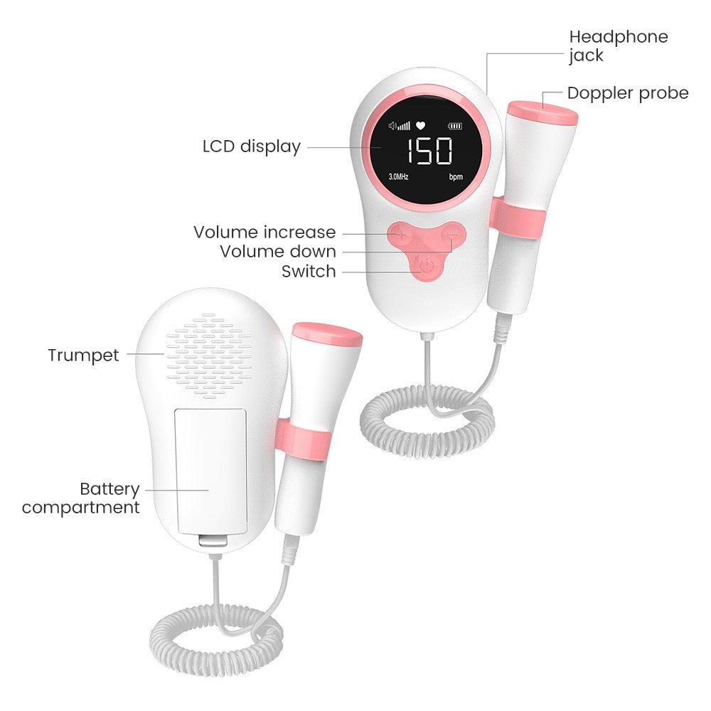 Doppler fetal digital para gravidez - detector ultrassônico de frequência cardí